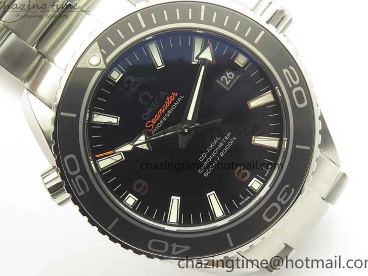 0208 EyeCatching Planet Ocean Professional Ceramic Bezel 45.5mm 1:1 VSF Best Edition Silver Markers on SS Bracelet A8500 Super Clone 8050